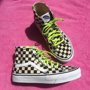 Vans sk8 hi Checker Sneakers with Vintage Laces